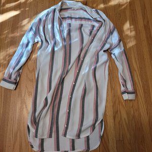 Button-up long dress shirt